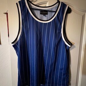 No Boundaries Blue and White Striped Tank Top